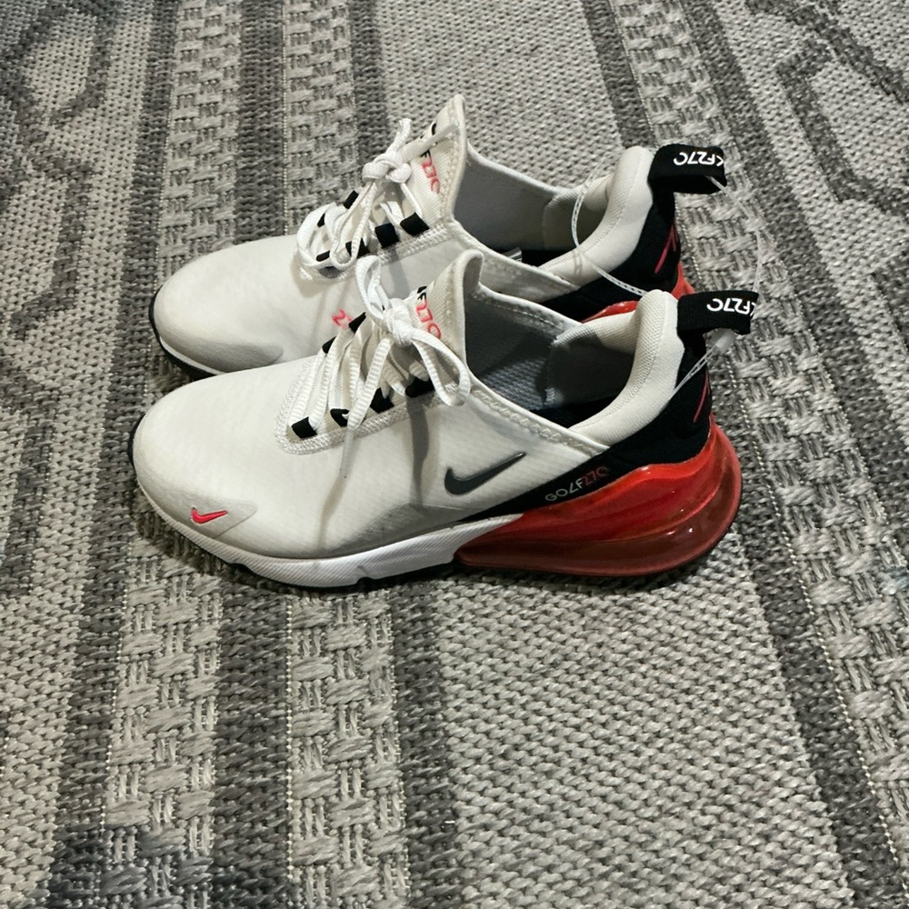 Nike Air Max 270 G Golf Shoes White Red CK6483-103 Men’s 5. Waterproof+Spikeless